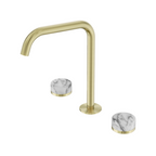 Nero Serenity Bath/Kitchen Tap Set Edge Spout with Arabescato Corchia Handle - Brushed Gold - 24D032BG