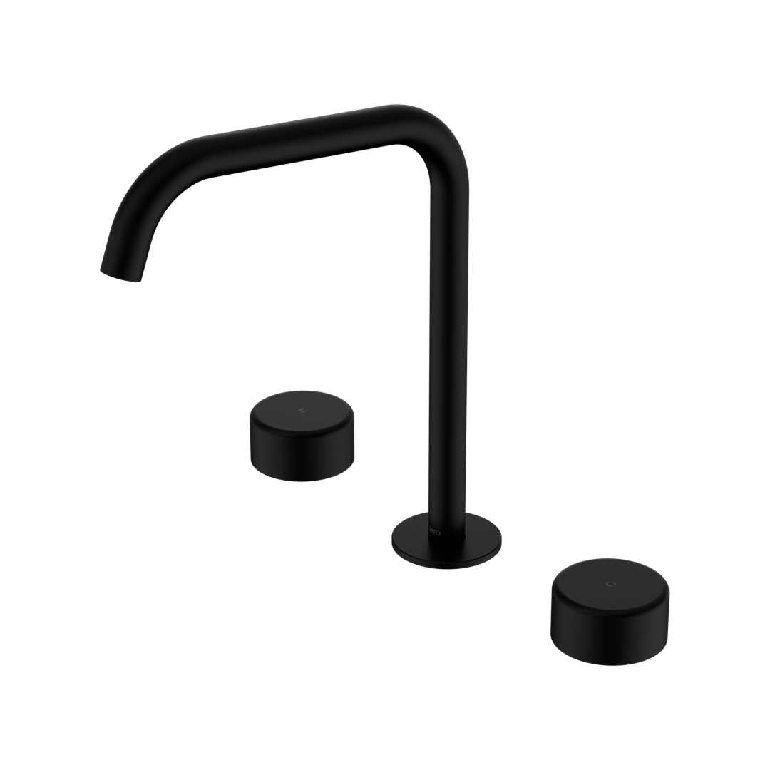 Nero Serenity Bath/Kitchen Tap Set Edge Spout with Handle - Matte Black - 24D034MB