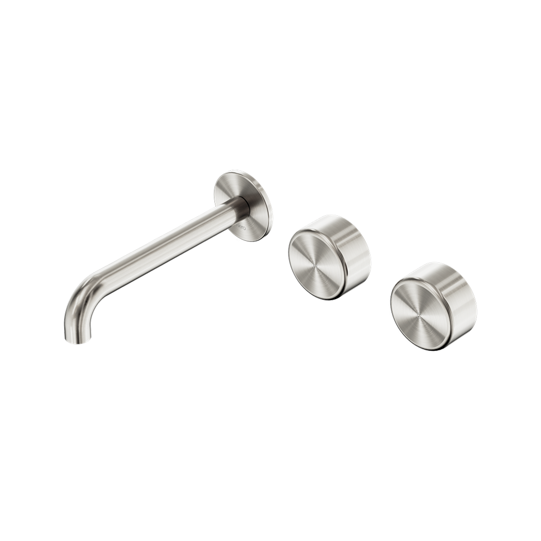 Nero Serenity 220mm Wall Basin Set Offset Spout with Metal Handle - LF Brushed Nickel - 24D070BN