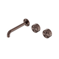 Nero Serenity 220mm Wall Basin Set Offset Spout with Metal Handle - LF Brushed Bronze - 24D070BZ