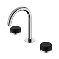 Nero Serenity Basin Tap Set Arc Spout with Marquina Black Handle - Chrome - 24D117CH