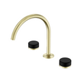 Nero Serenity Bath/Kitchen Tap Set Arc Spout with Marquina Black Handle - Brushed Gold - 24D118BG
