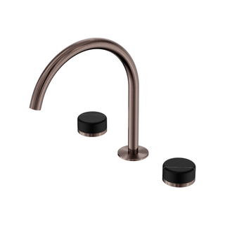 Nero Serenity Bath/Kitchen Tap Set Arc Spout with Marquina Black Handle - Brushed Bronze - 24D118BZ