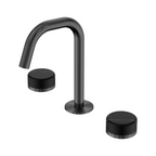 Nero Serenity Basin Tap Set Edge Spout with Marquina Black Handle - Gun Metal - 24D119GM