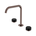 Nero Serenity Bath/Kitchen Tap Set Edge Spout with Marquina Black Handle - Brushed Bronze - 24D120BZ