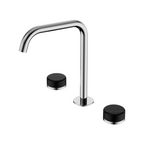 Nero Serenity Bath/Kitchen Tap Set Edge Spout with Marquina Black Handle - Chrome - 24D120CH