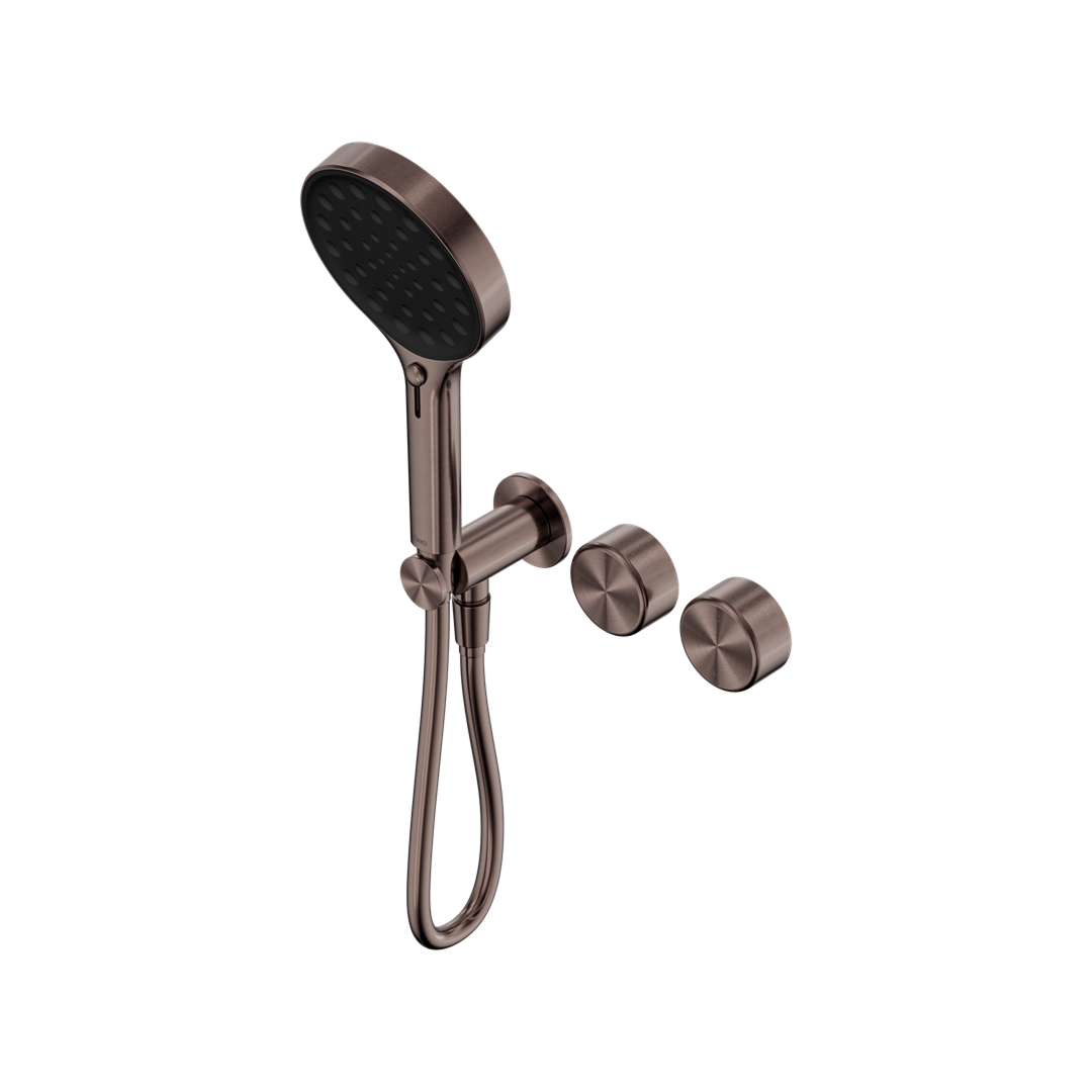 Nero Serenity Progressive Shower System Set with Metal Handle - LF Brushed Bronze - 24E030BZ