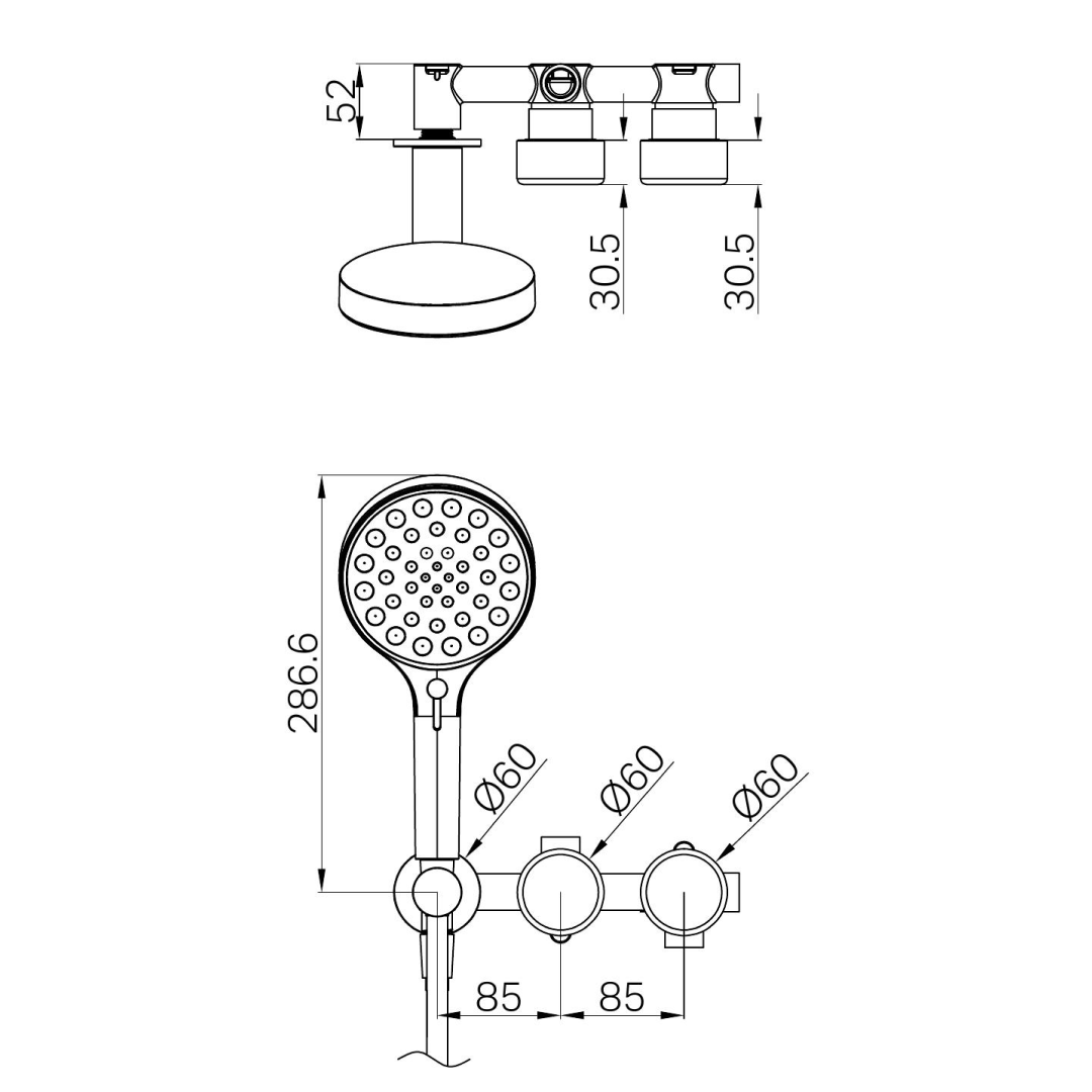 Nero Serenity Progressive Shower System Set with Metal Handle - LF Brushed Bronze - 24E030BZ