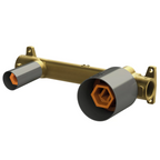 Phoenix Vask SwitchMix Wall Basin & Bath Mixer Set (Includes In-Wall Body) - LF Brushed Gold - 139-2810-12-1