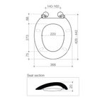 Caroma Caravelle Double Flap ST/ST Toilet Seat with GermGard - 254006W