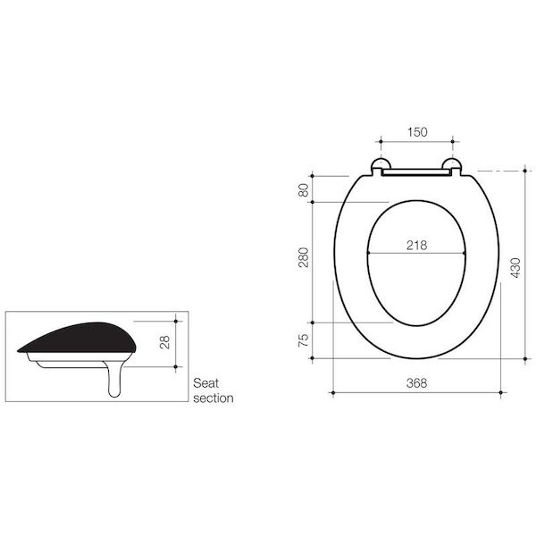 Caroma Caravelle Care Single Flap Toilet Seat with GermGard - White 254007W