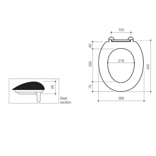 Caroma Care Double Flap Toilet Seat with GermGard - Anthracite Grey 254008AG
