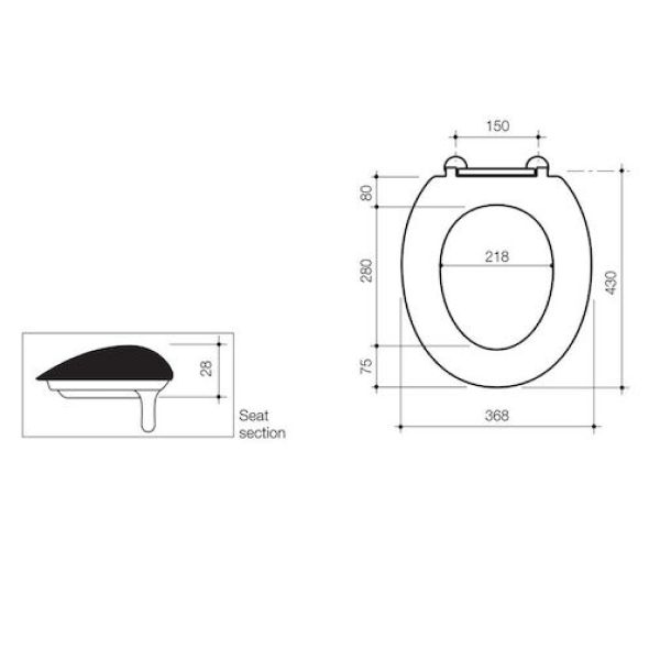 Caroma Caravelle Care Double Flap Toilet Seat with GermGard - Sorrento Blue 254008SB