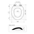 Caroma Caravelle Commercial Seat Single Flap GermGard - Black 254017B