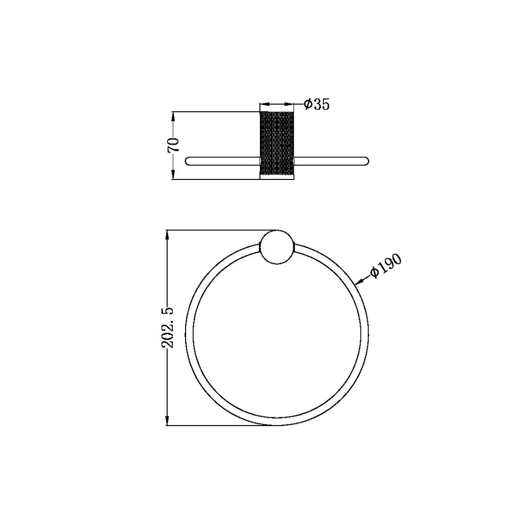 Nero Opal Towel Ring - Brushed Gold - NR2580aBG