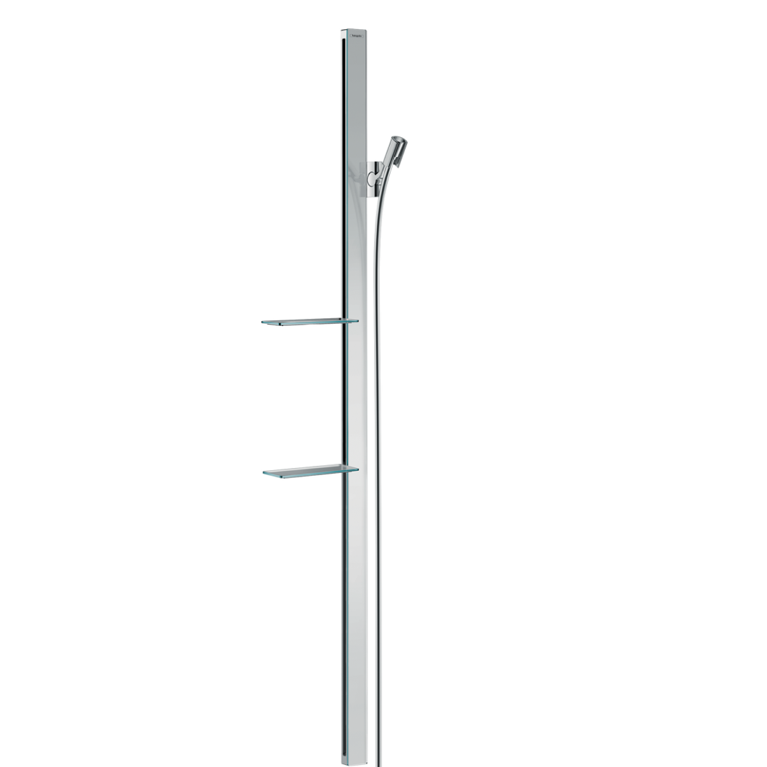 Hansgrohe Unica Shower Bar E150cm w/Isiflex 160cm Shower Hose & Shelves - 27645000
