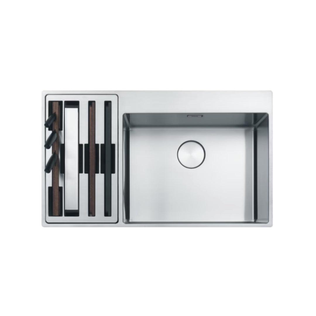 Franke Mythos Box Centre 1 & 3/4 Bowl Sink HOF Kit - BWX220-54/27 SBL - BWX22054/27SBL