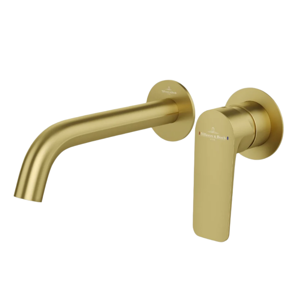 Villeroy & Boch O.Novo Style S Wall Mounted Basin Mixer Trim Kit - LF Brushed Gold - 2994585B