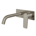 Villeroy & Boch O.Novo Style S Rectangular Wall Mounted Basin Mixer Set (Includes In-Wall Body) - LF Brushed Nickel - 2995080B + 8733500