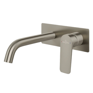 Villeroy & Boch O.Novo Style S Rectangular Wall Mounted Basin Mixer Set (Includes In-Wall Body) - LF Brushed Nickel - 2995080B + 8733500