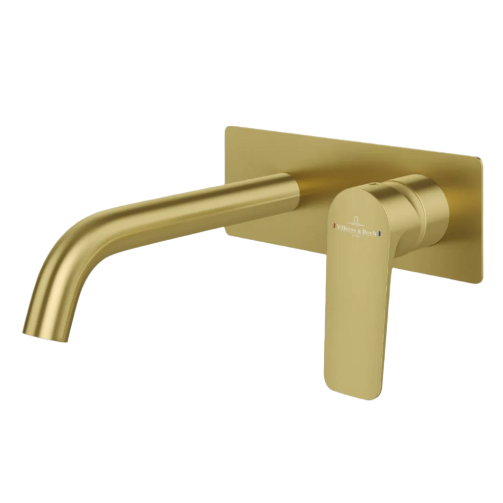 Villeroy & Boch O.Novo Style S Rectangular Wall Mounted Basin Mixer Trim Kit - LF Brushed Gold - 2995085B