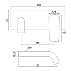 Villeroy & Boch O.Novo Style S Rectangular Wall Mounted Basin Mixer Trim Kit - LF Brushed Gold - 2995085B