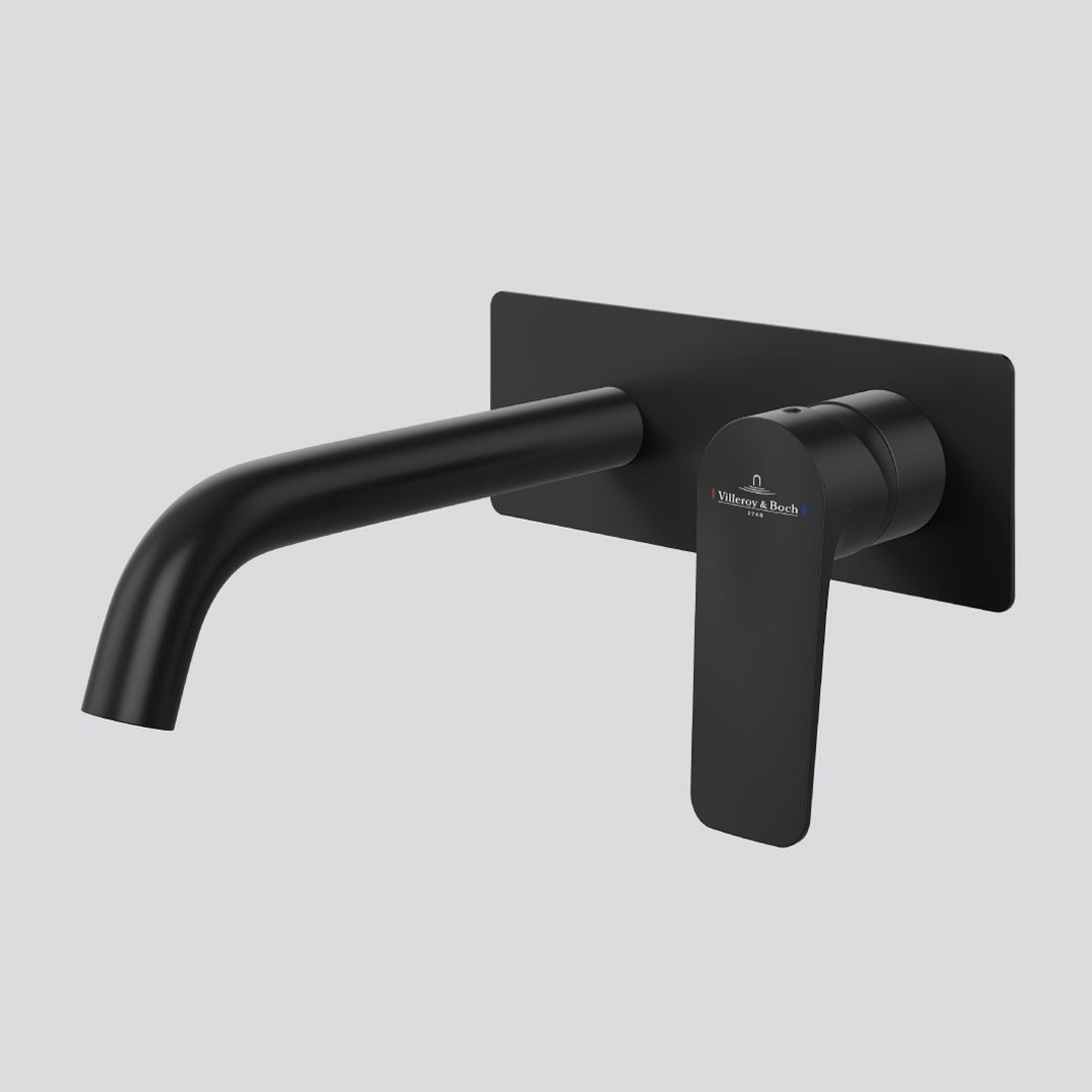 Villeroy & Boch O.Novo Style S Rectangular Wall Basin Mixer (Trim Kit Only) - LF Matte Black 2995095B
