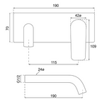 Villeroy & Boch O.Novo Style S Rectangular Wall Basin Mixer (Trim Kit Only) - LF Matte Black 2995095B