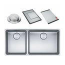 Franke Mythos MYX220-50/34 1 & 1/2 3 Way Install Sink - Includes Rollamat, Extension Drainer, Remote Waste