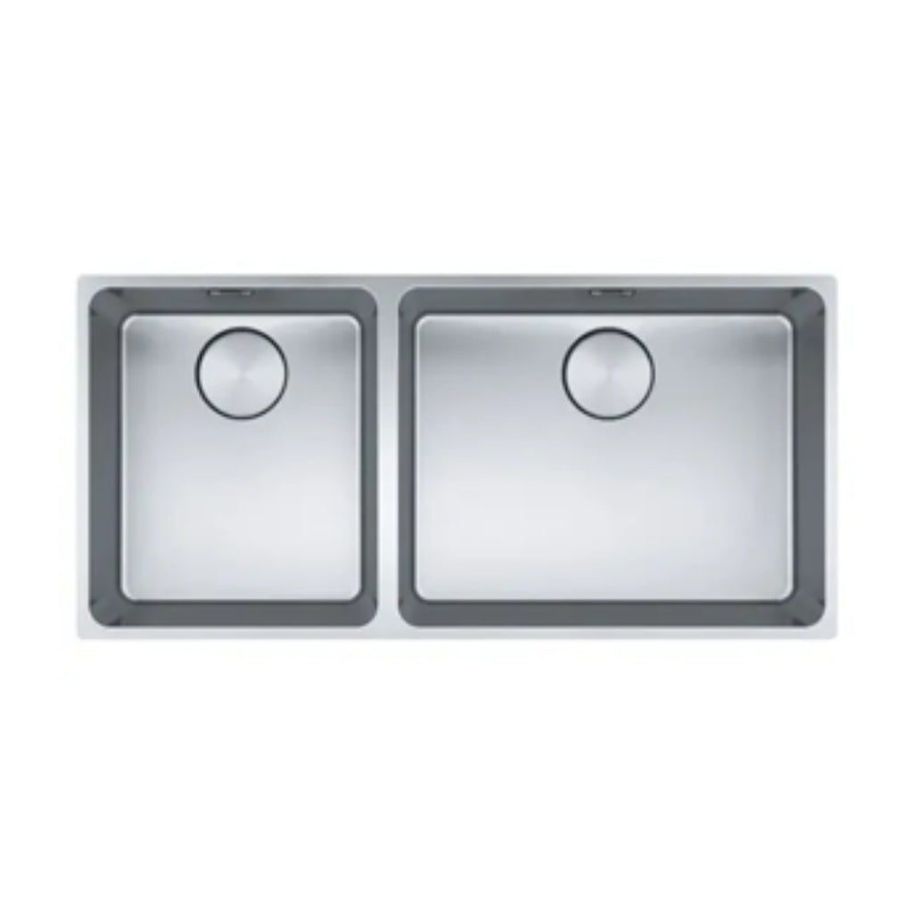 Franke Mythos MYX220-50/34 1 & 1/2 3 Way Install Sink - Includes Rollamat, Extension Drainer, Remote Waste - MYX22050/34FPCSBL