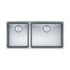 Franke Mythos MYX220-50/34 1 & 1/2 3 Way Install Sink - Includes Rollamat, Extension Drainer, Remote Waste - MYX22050/34FPCSBL