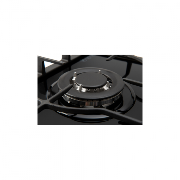 Euro Appliances 90cm 5 Burner Gas Cooktop Left Wok Black Glass - ECT900GBK2