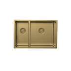 Parisi Quadro 1 & 1/2 Bowl Sink 670mm (Right Hand) - Brushed Brass - PK6744R.46