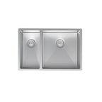 Parisi Quadro 1 & 1/2 Bowl Sink 670mm (Right Hand) - Stainless Steel - PK6744R