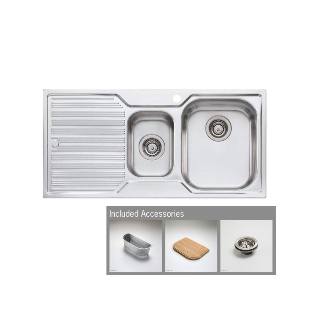Oliveri Diaz 1 & 1/2 Right Hand Sink & Drainer DZ102 - DZ102 1TH