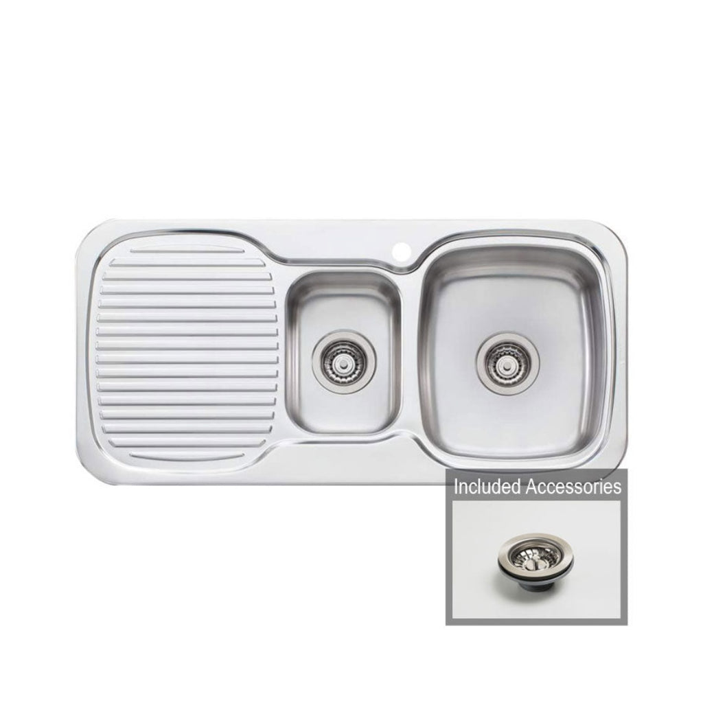 Oliveri LakeLand 1 & 1/2 Right Hand Sink & Drainer LL127