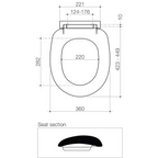 Caroma Profile Soft Close Seat Plastic Hinge with GermGard - 300019W