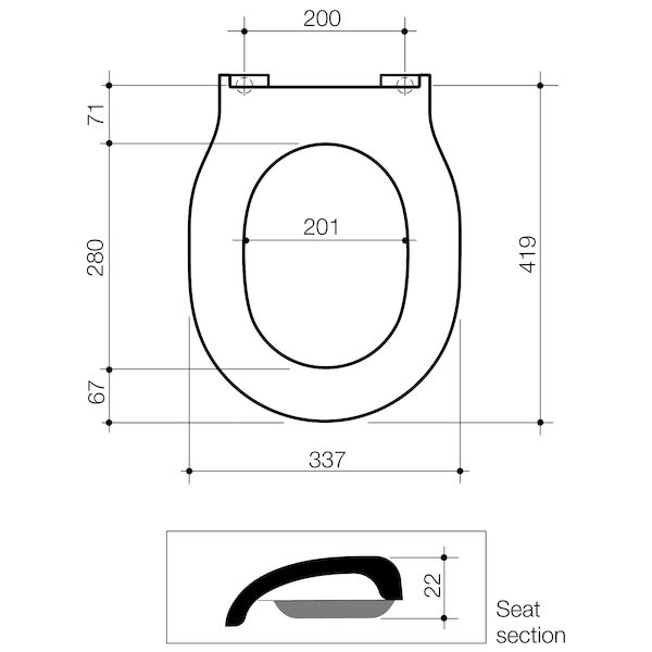 Caroma Opal II Soft Close Toilet Seat with GermGard - White 300030W