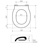 Caroma Opal II Normal Close Toilet Seat - Black 300031B