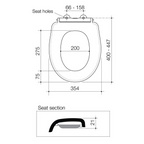 Caroma Riviere Toilet Seat (Soft Close, Blind Fix, Germgard) - Matte White