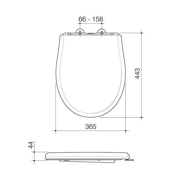 Caroma Riviere Toilet Seat (Soft Close, Blind Fix, Germgard) - Matte White