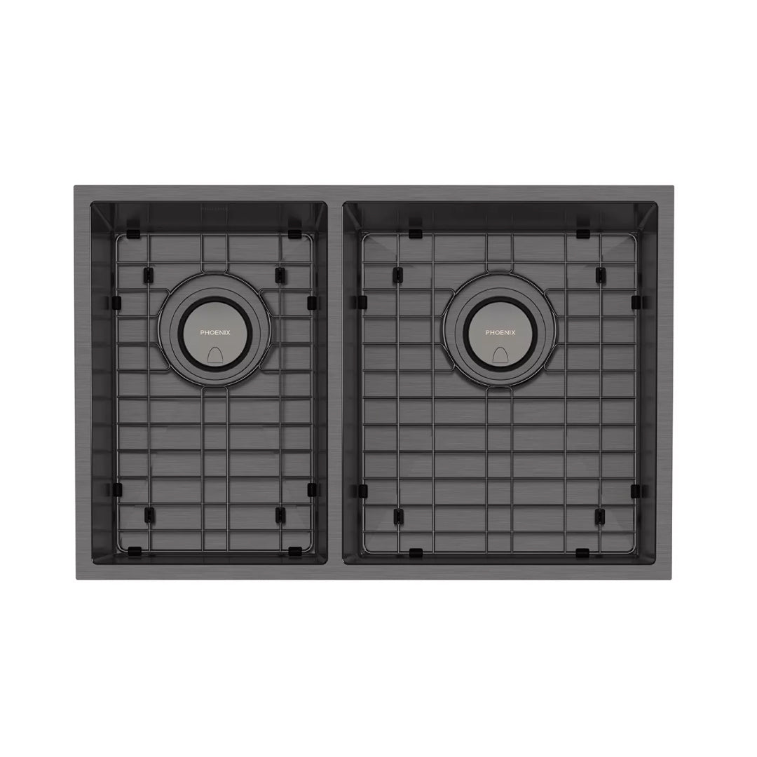 Phoenix 4000 Series 1 & 3/4 Right Hand Bowl Sink - Brushed Carbon - 310-5102-16