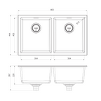 Phoenix 5000 Series Double Bowl Kitchen Sink Package - Includes Sink Mixer, Waste & Overflow Kit & Chopping Board 312-2038-12