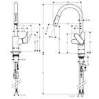 Hansgrohe Decor 240 2Jet Pull-Out Sink Mixer - Brushed Black Chrome - 31815343