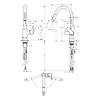 Hansgrohe Decor 240 2Jet Pull Out Spray Kitchen Mixer - Matte Black 31815673
