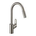 Hansgrohe Focus M41 Kitchen Mixer 240 Pull-Out Spray - Stainless Steel Optic 31815803