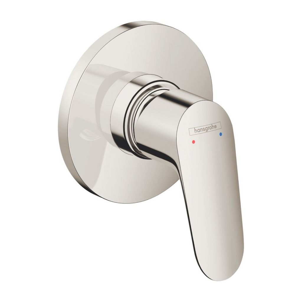 Hansgrohe Focus Single Lever Shower Mixer with In-Wall Body - Round 110mm - Brushed Nickel - 31961820 + 13620180