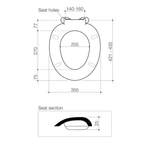 Caroma Pedigree II Seat White with GermGard - 320020W
