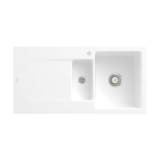 Villeroy & Boch Siluet 1000 Right Hand 1 & 1/3 Sink 1TH - Stone White - 333701RWRTB