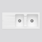 Villeroy & Boch Architectura 80 1160 1 & 3/4 Sink & Drainer - Alpine White 338010R1CB